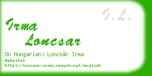 irma loncsar business card